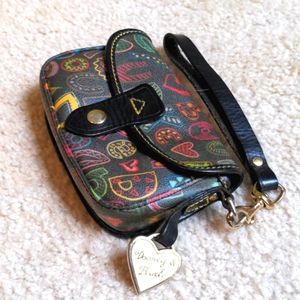 Black Dooney & Bourke Print Wristlet